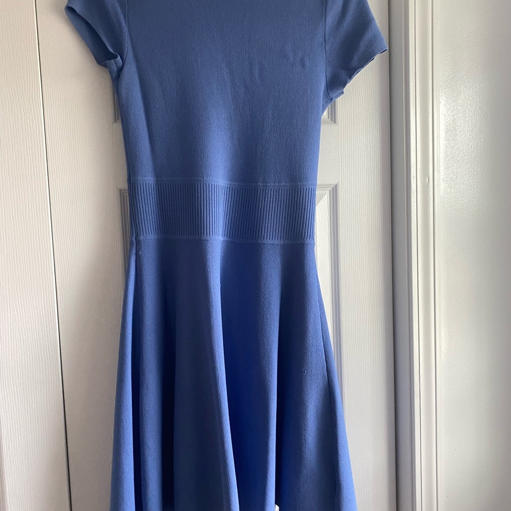Girls' Blue Knit Fit-and-Flare Dress